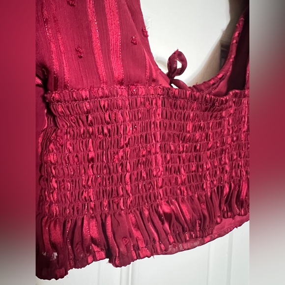 🌹Urban Romantics Red Sheer Cropped Top - Picture 8 of 8